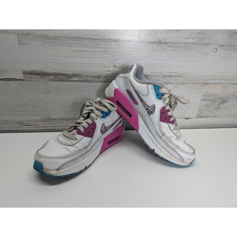 Nike Air Max‎ 90 LTR Polka Dot White/Pink/Blue DV1843 100 SZ 4.5 Youth